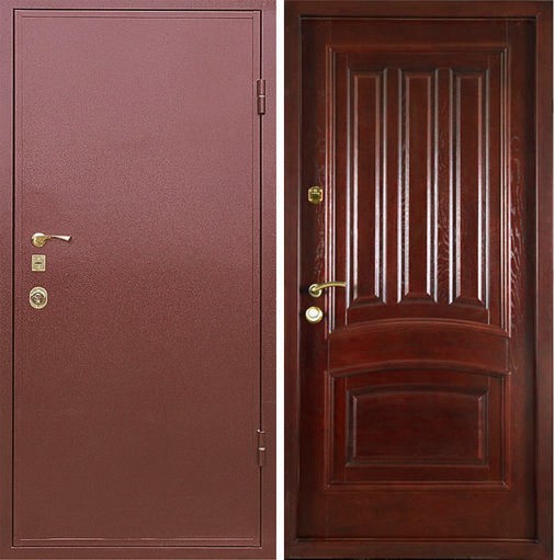 Входная металлическая дверь порошковое напыление и МДФ СП026