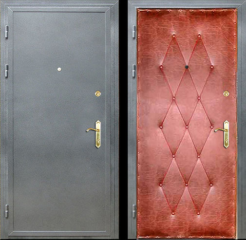 Входная металлическая дверь порошок и винилискожа - усиленная СП013